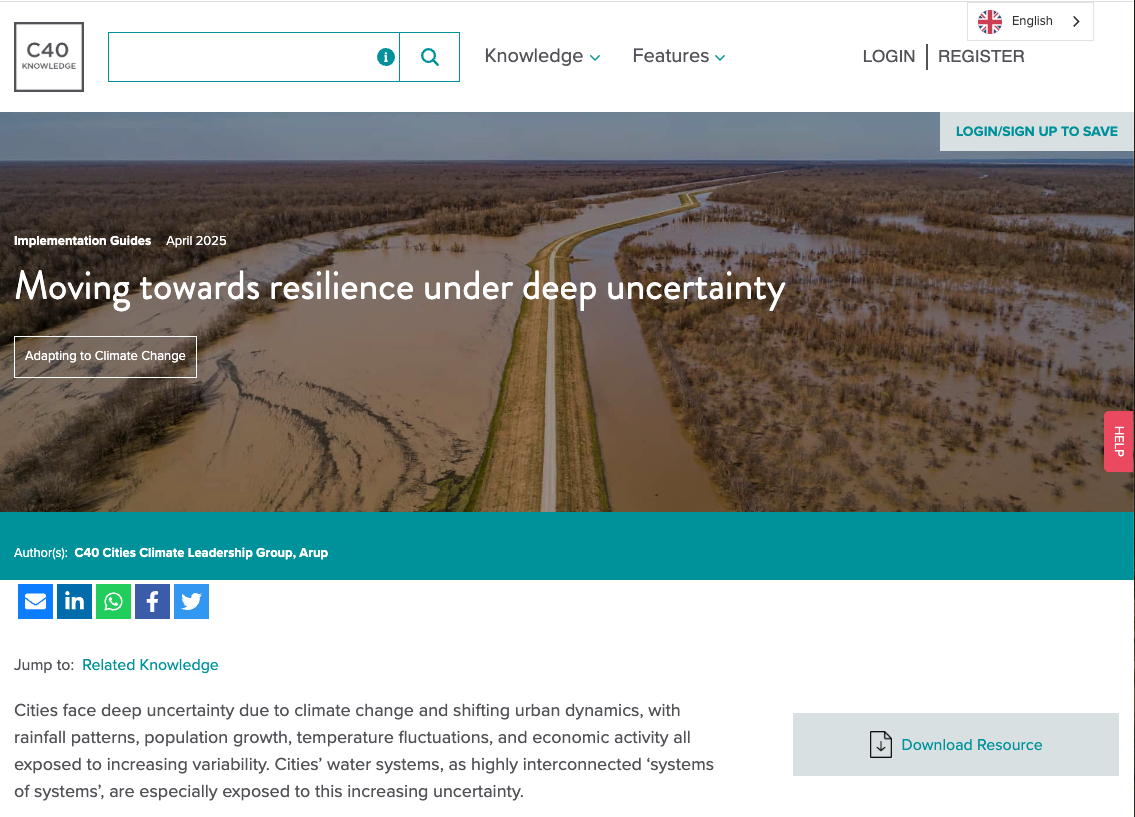 Enabling water resilient communities in an uncertain future