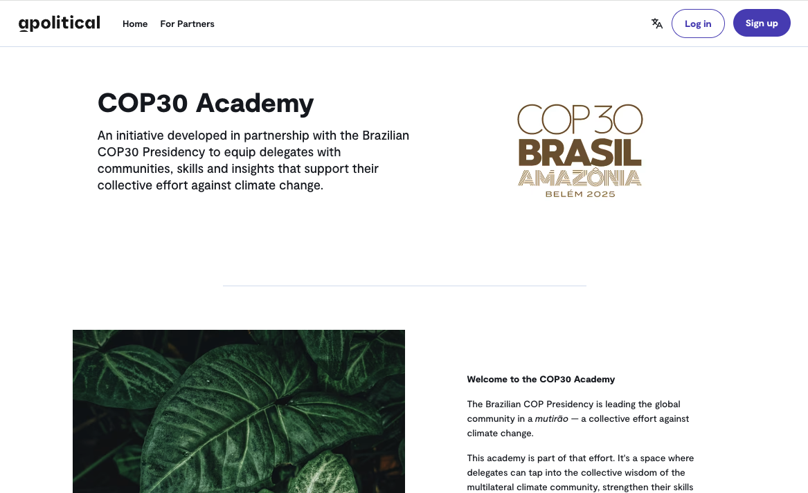 Apolitical - COP 30 Academy