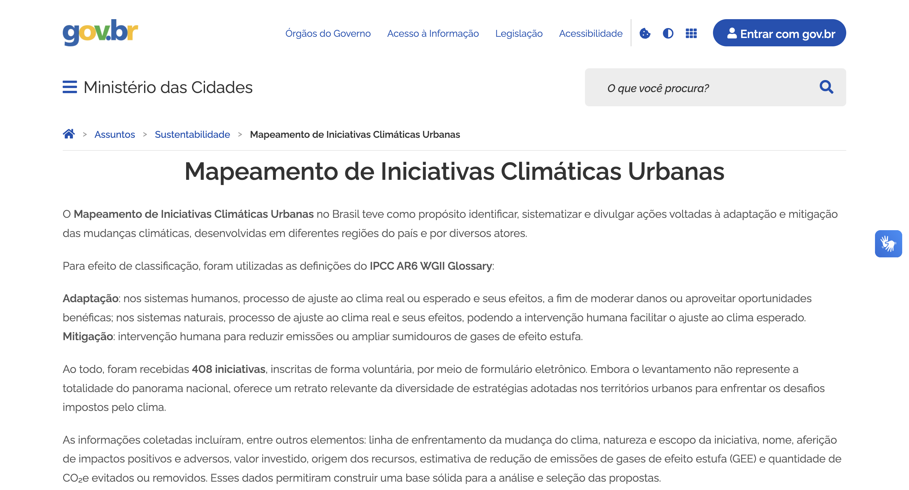 Urban Climate Initiatives Map--Brazil 