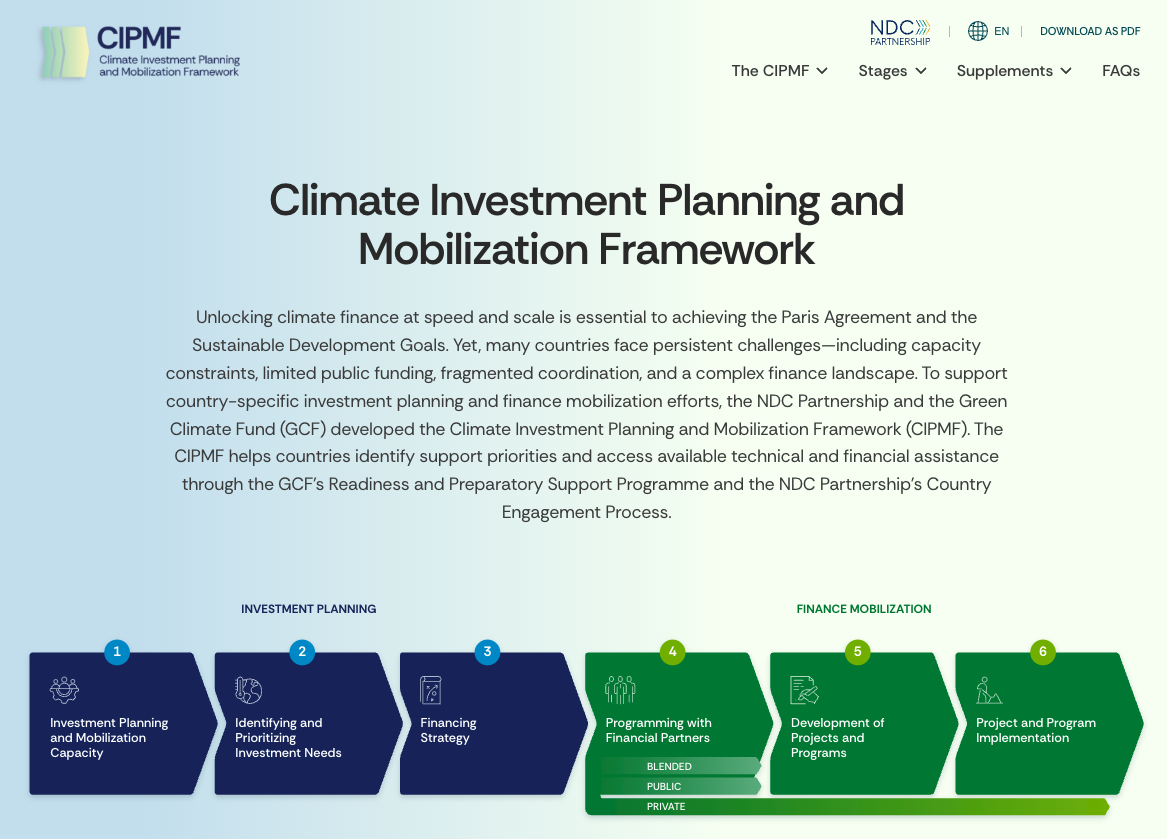 Climate Investment Planning and Mobilization Framework