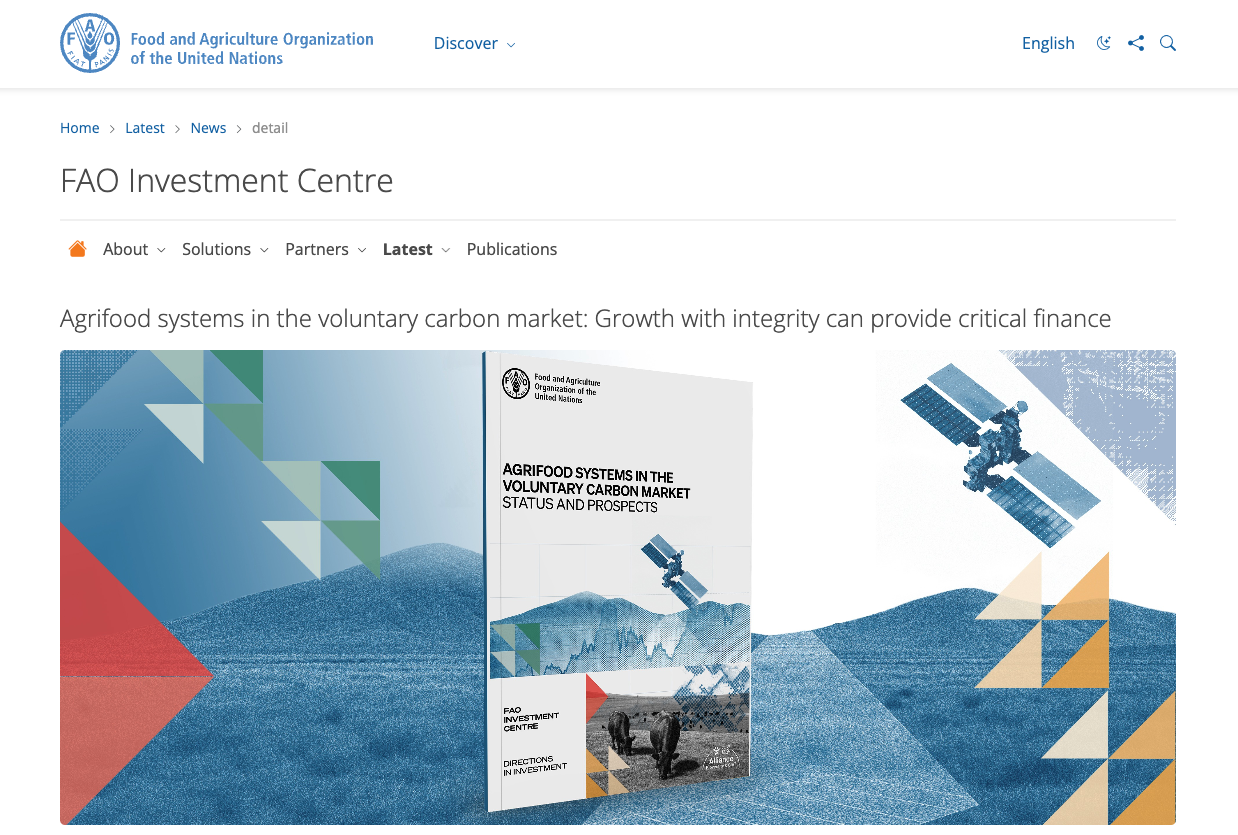 Agrifood systems in the voluntary carbon market: status and prospects